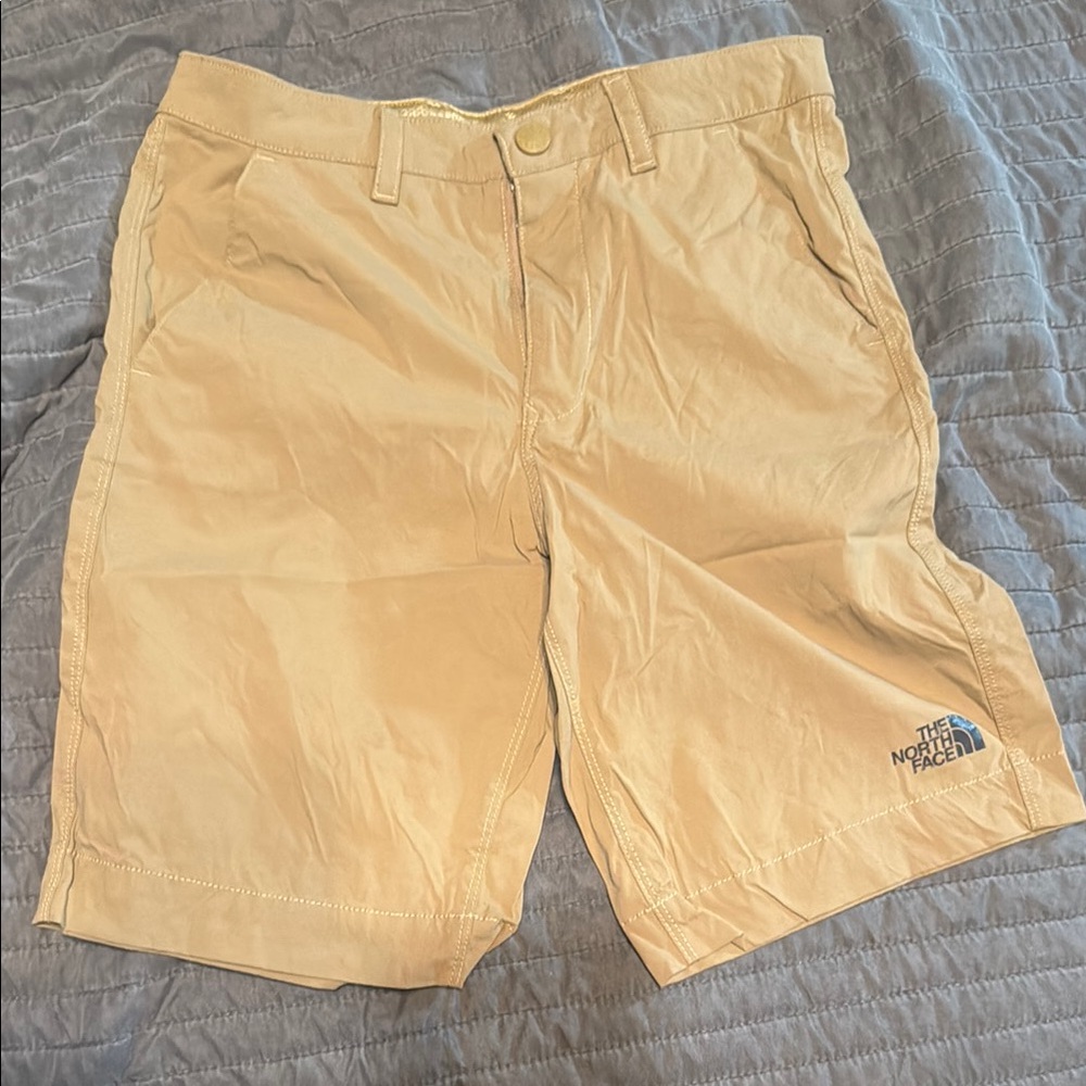 The North Face Tan Flat Front Shorts for Casual Comfort